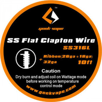 GeekVape Flat Clapton SS316L 26GA*18GA + 32GA 3m (3,30€/1m)