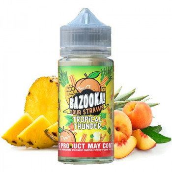 Pineapple Peach (100ml) Plus e Liquid by Bazooka Sour Straws Tropical Thunder Pineapple Peach (100ml) Plus e Liquid by Bazooka Sour Straws Tropical Thunder