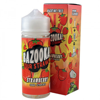 Strawberry 100ml Shortfill Liquid by Bazooka Sour Straws Strawberry 100ml Shortfill Liquid by Bazooka Sour Straws