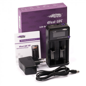 Efest LUC V2 Ladegerät mit LCD Anzeige für 3,6V - 3,7V Li-Ionen Akkus Efest LUC V2 Ladegerät mit LCD Anzeige für 3,6V - 3,7V Li-Ionen Akkus