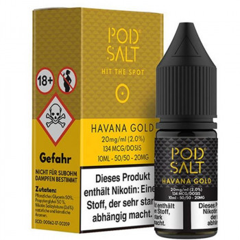 Havana Gold 20mg 10ml Liquid by Pod Salt Havana Gold 20mg 10ml Liquid by Pod Salt