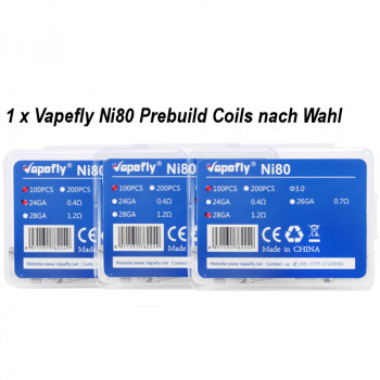 Prebuilt Coil Ni80 100 Stück by Vapefly Prebuilt Coil Ni80 100 Stück by Vapefly