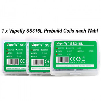 Prebuilt Coil SS316L 100 Stück by Vapefly Prebuilt Coil SS316L 100 Stück by Vapefly