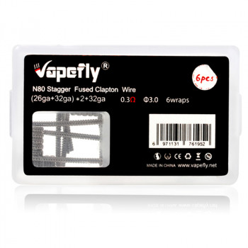 Ni80 Stagger Fused Clapton Prebuilt Coil 6 Stück by Vapefly Ni80 Stagger Fused Clapton Prebuilt Coil 6 Stück by Vapefly