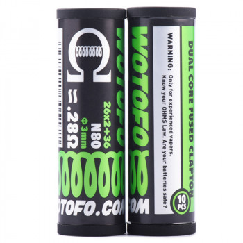 Wotofo Dual Core Fused Clapton Prebuilt Wire 0,28 Ohm 10er Pack Fertigwickelung Wotofo Dual Core Fused Clapton Prebuilt Wire 0,28 Ohm 10er Pack Fertigwickelung