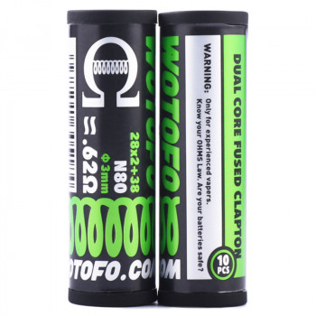 Wotofo Dual Core Fused Clapton Prebuilt Wire 0,62 Ohm 10er Pack Fertigwickelung Wotofo Dual Core Fused Clapton Prebuilt Wire 0,62 Ohm 10er Pack Fertigwickelung