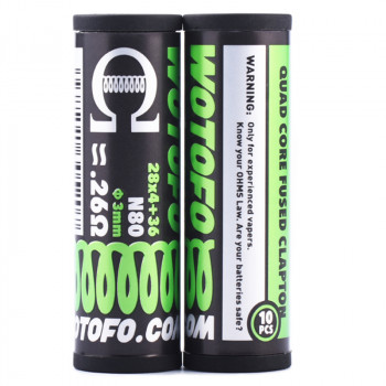 Wotofo Quad Core Fused Clapton Prebuilt Wire 0,26 Ohm 10er Pack Fertigwickelung Wotofo Quad Core Fused Clapton Prebuilt Wire 0,26 Ohm 10er Pack Fertigwickelung