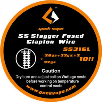 GeekVape Staggered Fused Clapton SS316L Wickeldraht (3,30€/1m) GeekVape Staggered Fused Clapton SS316L Wickeldraht (3,30€/1m)
