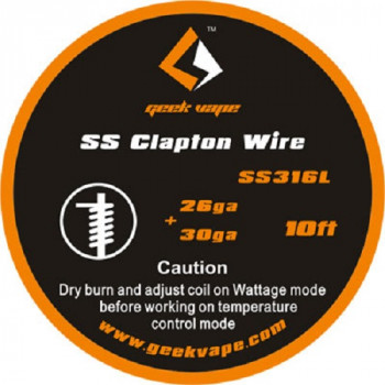 Geekvape Wickeldraht Clapton SS316L 26GA/30GA 3m (3,30€/1m) Geekvape Wickeldraht Clapton SS316L 26GA/30GA 3m (3,30€/1m)