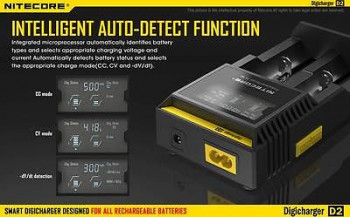 NITECORE D2 LCD-Panel Intelligent Charger für 18650 Akku NITECORE D2 LCD-Panel Intelligent Charger für 18650 Akku